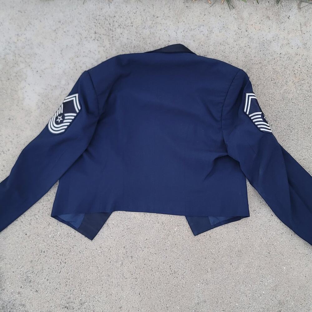 Vtg 1980s US Air Force Chief Master Sergeant Cropped  Military Jacket - Picture 2 of 6